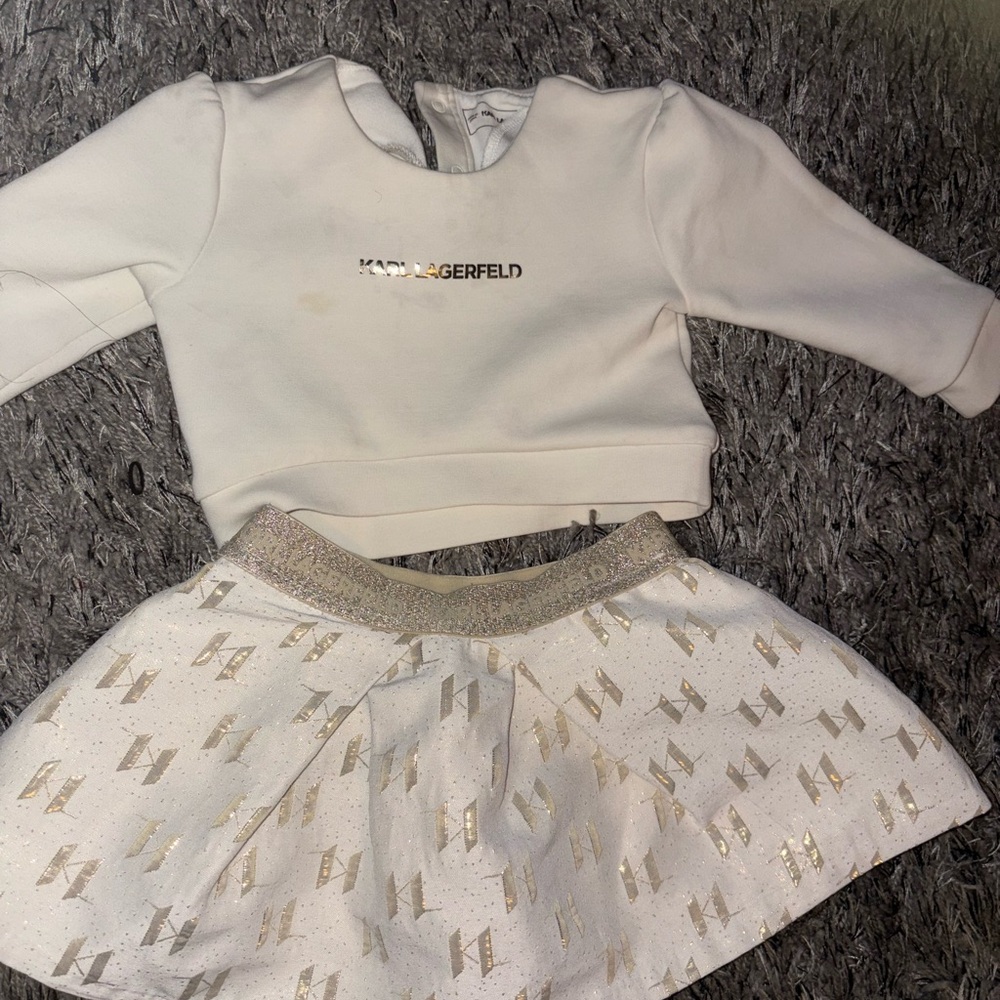 Karl Lagerfeld Kids White and Gold Outfit